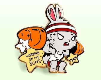 Weight Lifting Bunny Enamel Pin Keychain Gold Plated Hard Lapel Pins Vinyl Sticker Stickers Exercise Barbell Cute Gifts Easter Gift Basket
