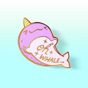 Oh Whale Purple Whale Hard Enamel Pins Decoration Lapel Pin Marine Biology Ocean Lover Gift for Him Men&#39;s Easter Gift for her Basket Stuffer