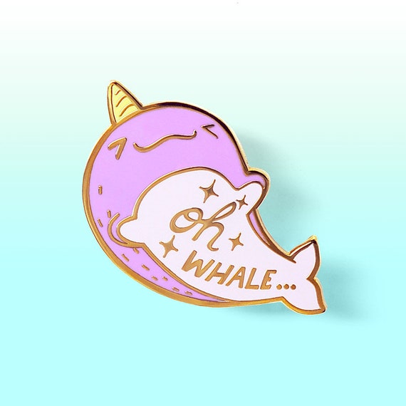 Oh Whale Purple Whale Hard Enamel Pins Decoration Lapel Pin Marine Biology Ocean Lover Gift for Him Men's Easter Gift for her Basket Stuffer