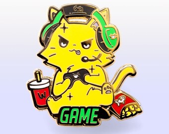 GAME (British Shorthair Cat) Hard Enamel Pin Gold Pins Badge Cute Kawaii Gift Waterproof Vinyl Sticker Holographic Easter Gift Basket