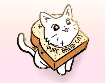 Pure Bread Cat Munchkin Cat Hard Enamel Pin Gold Pins Cute Kawaii Gift Waterproof Vinyl Sticker Holographic Easter Gift Basket Stuffer Ideas