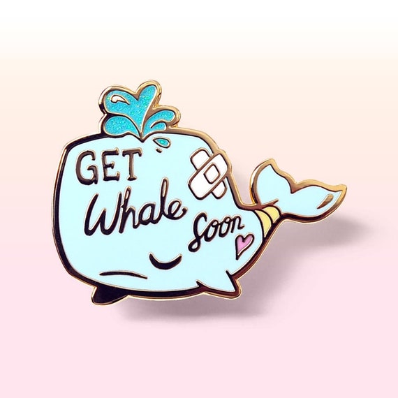 Get Well Soon Whale Hard Enamel Pin Lapel Pins Marine Biology Gift Ocean  Jackets Hats Apron Gift for Her Easter Gift Easter Basket Stuffer 