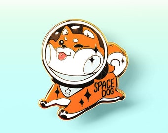 Shiba Inu Space Dog Hard Enamel Pin Cute Lapel Pins Lanyard Hats Itabags Apron Ita Bags Waterproof Vinyl Sticker Easter Gift for Her Basket