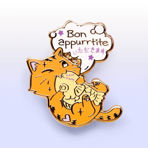White Taiyaki Cat Enamel Pin White Taiyaki Cat Enamel Pin