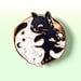 Cat Yin Yang Pin Black White Cats Hard Enamel Pins Kitty Keychain Vinyl Stickers Gift for Cat Lovers Gift for Her Father's Day Gift for Dad