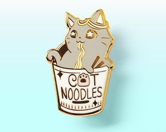 Angry White Cat Cute Hard Enamel Lapel Pin - Flair Fighter