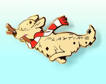 Golden Retriever Enamel Pin Playtime Cute Dog Keychain for Teens Mom Dad Adorable Vinyl Stickers Gift for Him Easter Gift for Easter Basket