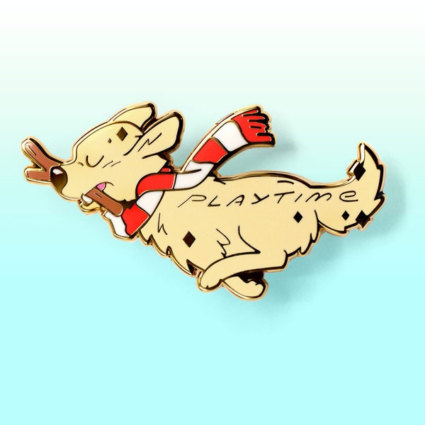 Golden Retriever émail broche Playtime mignon chien porte-clés pour adolescents maman papa adorable vinyle autocollants cadeau pour lui cadeau de Pâques pour panier de Pâques