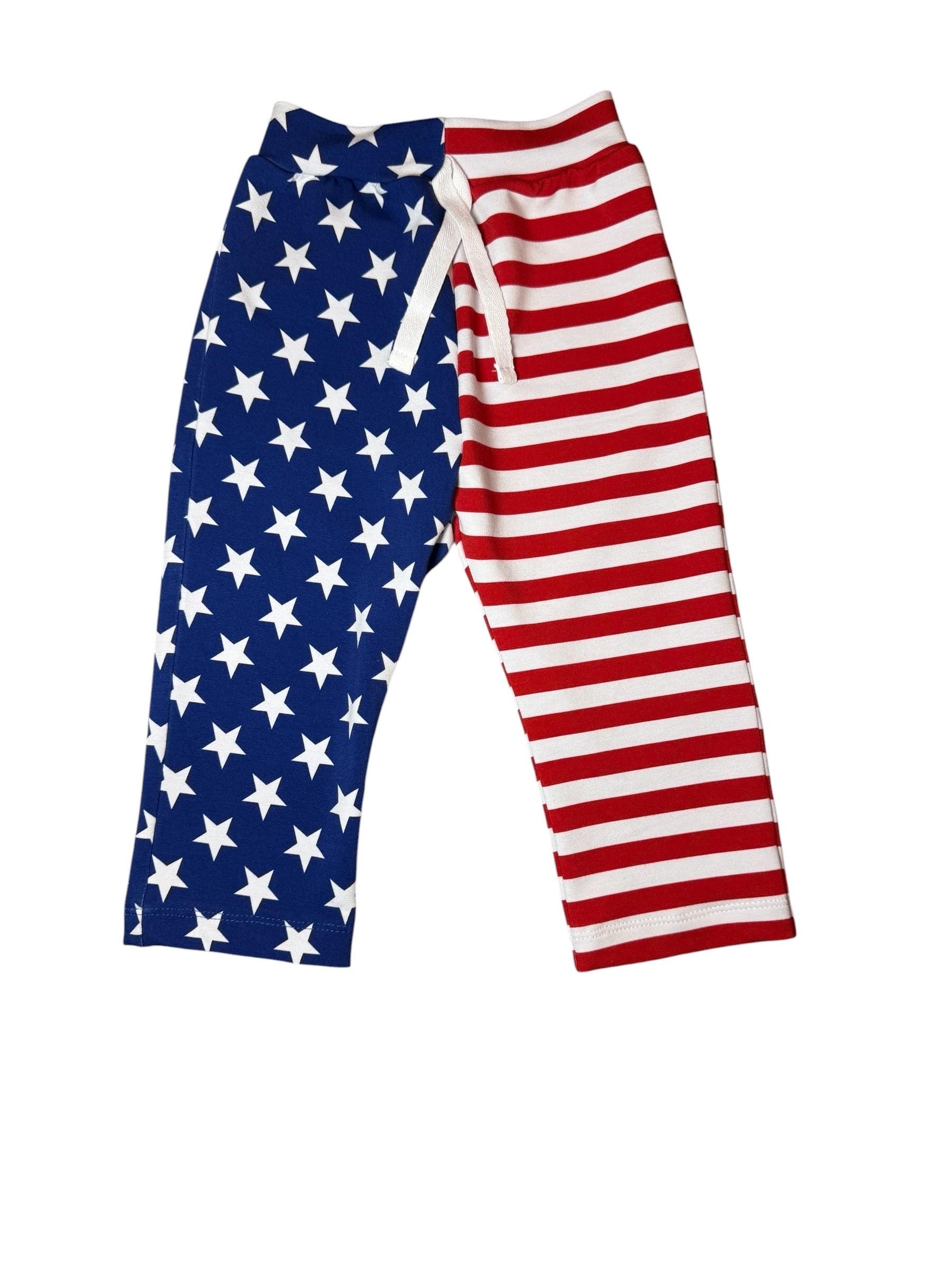 Stars and Stripes Toddler & Baby Pants: Handmade Patriotic Kids Clothes, Gender Neutral