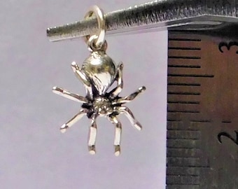 Sterling Silver 3D Spider Charm 10.6 x 11.5 mm