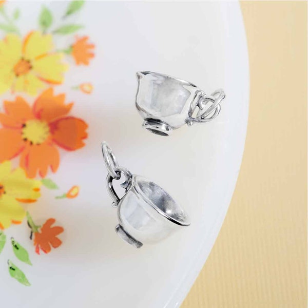 Tiny Sterling Silver Tea Cup Charm (Preorder)