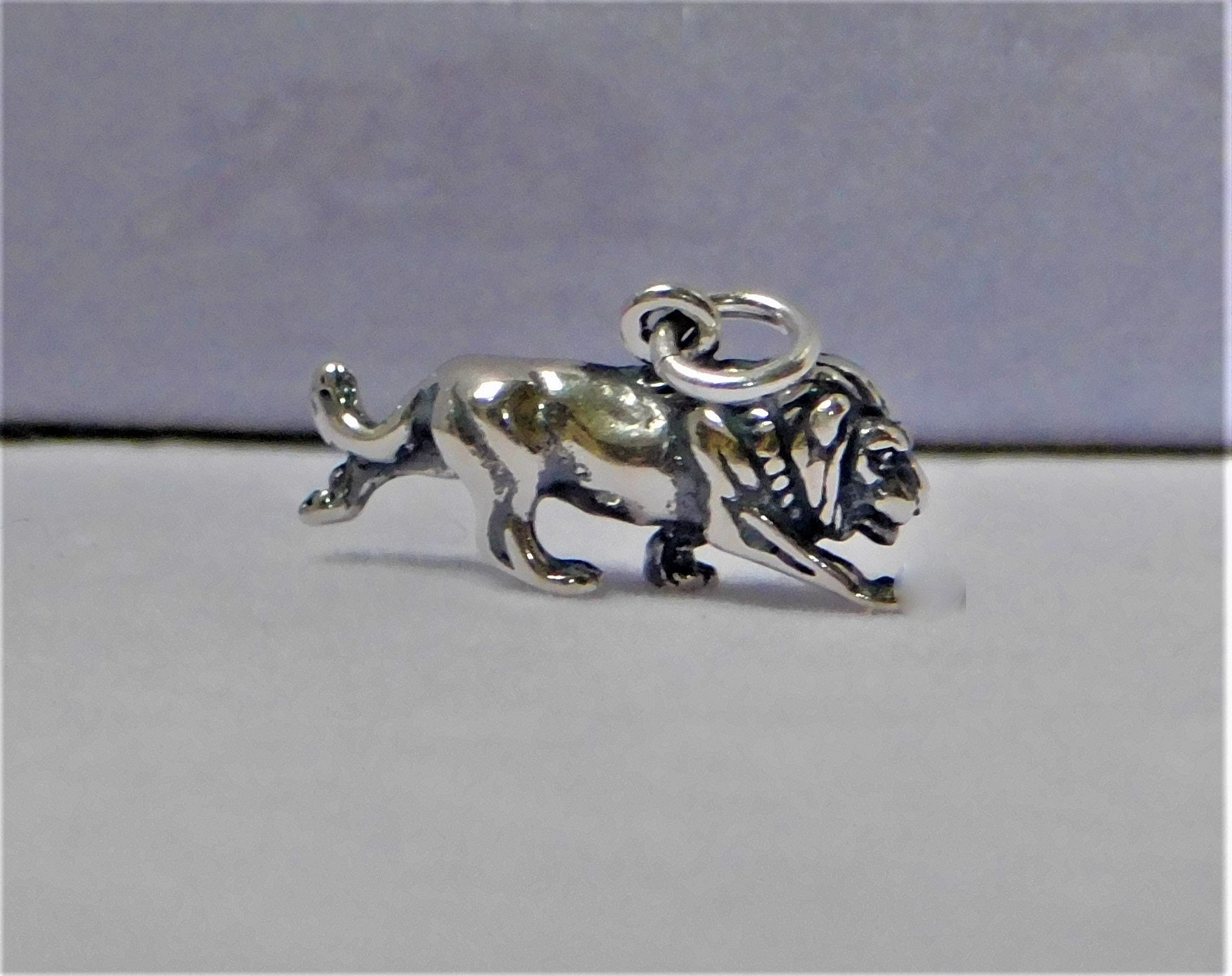 Buy Sterling Silver 3D, Standing Lion Charm 18 X 12 Mm Online in