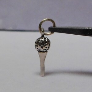 Sterling Silver 3D Golf Tee Charm