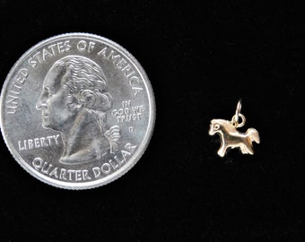 Tiny 14 k solid yellow gold horse charm