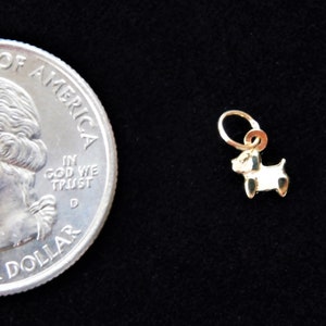 Tiny 14 k yellow gold Puppy dog charm