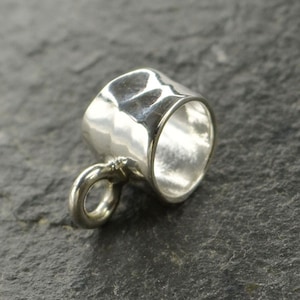 Sterling Silver Jewelry Bail Hammered Slider 9 x 6 mm