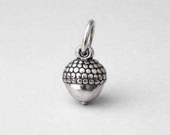 Tiny Little Sterling Silver Acorn Charm