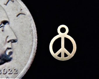 14k MassivGold Peace Sign Charm Ca. 8 x 6 mm