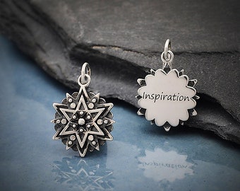 Sterling Silver Affirmation Mandala Charm - Inspiration