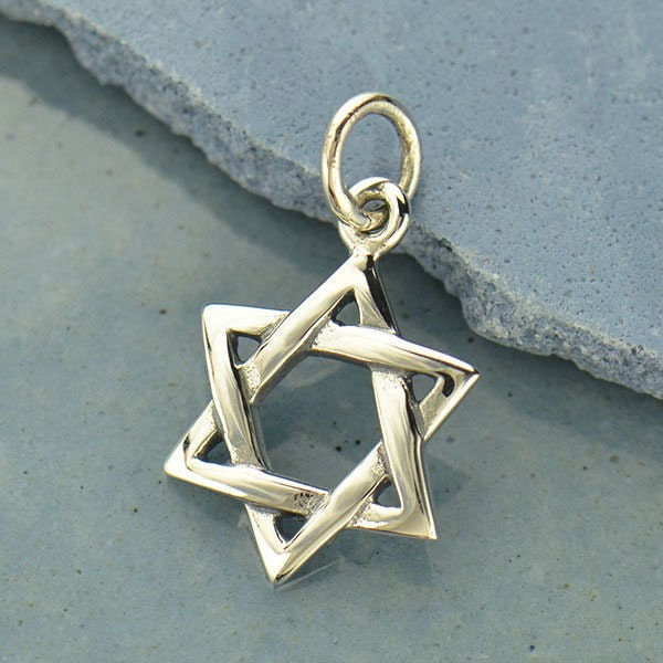 Sterling Silver Star of David Pendant 18 x 11 mm