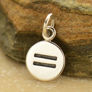 Sterling Silver Equality Sign Charm 14 x 8 mm