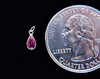 14k Solid Gold Ruby Drop Charm 8 mm