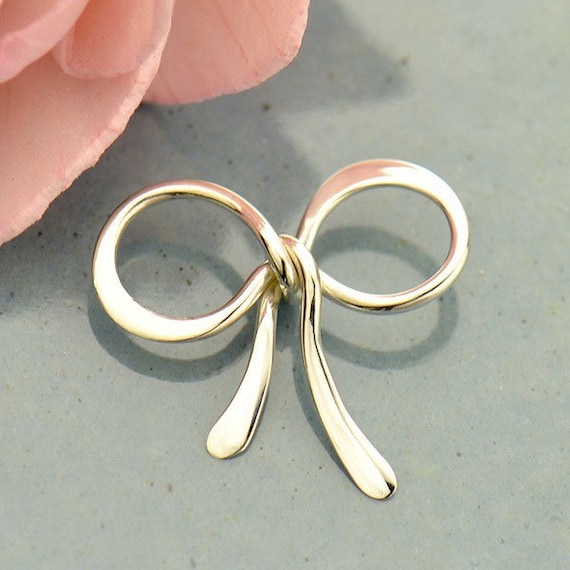 Sterling Silver Jewelry Making Supplies Bow Link 15 x 17 mm