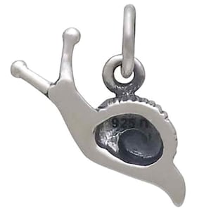 Sterling Silver Snail Charm 10 x 14 mm image 2