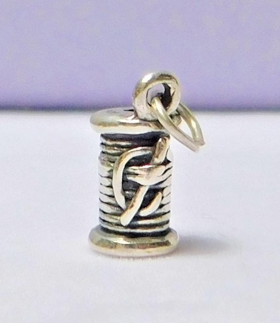 Needle and Thread Charm 3-D Sterling Silver Needle and Thread Charm 3-D Sterling Silver