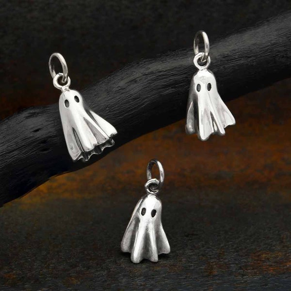 Sterling Silver Ghost Charm 17 x 8 mm