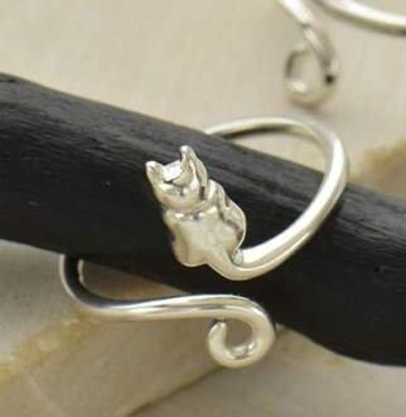 Sterling Silver Adjustable Cat Ring