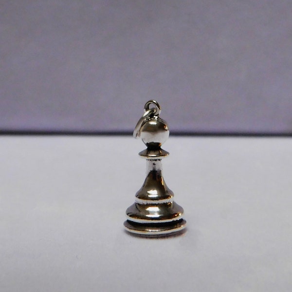 Sterling zilveren 3D schaakstuk bedel: pion