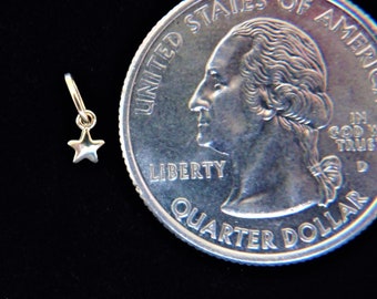Super Tiny 14 k Solid Gold Star Charm 3 mm