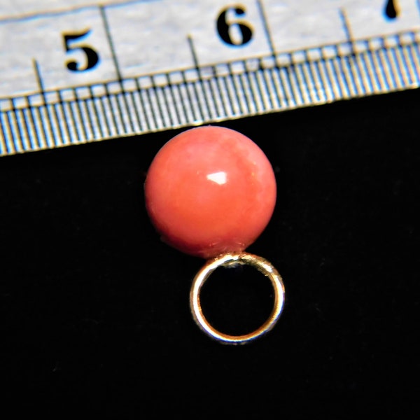 14k Or Massif Saumon Corail Rond, Smooth Charm Earring Enhancer 13 x 8 mm