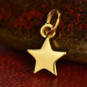 14k Solid Gold Tiny Star Charm 12 x 6 mm