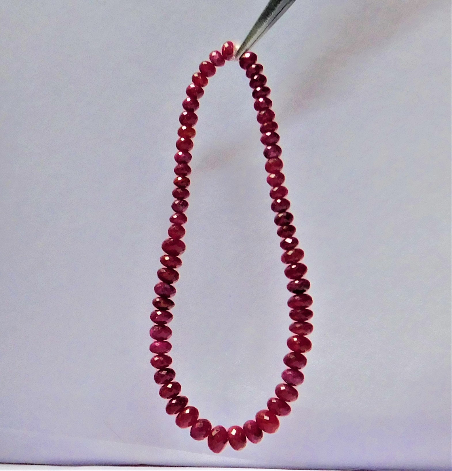 Genuine Natural High Quality Faceted Rondelle Red Ruby