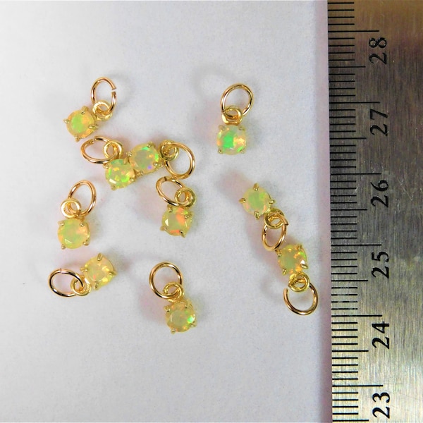High Quality Ethiopian Opal in a 14k Gold Plated Bezel 4 mm