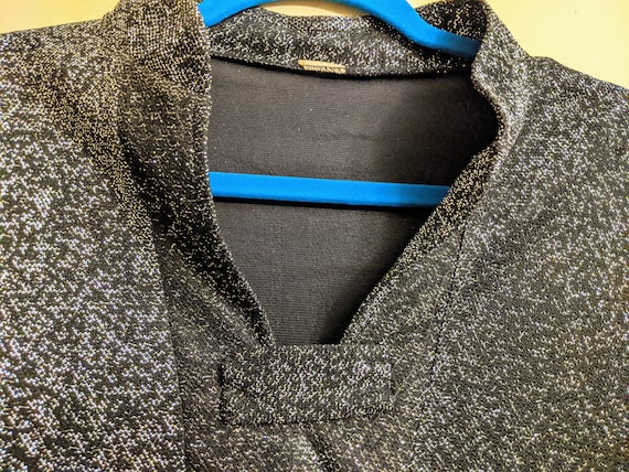 1970s black/silver lurex mini dress
