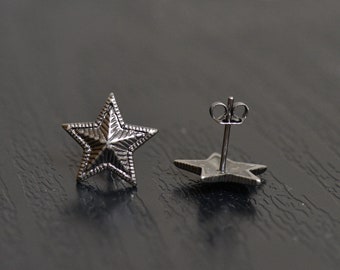 Stainless Steel Star Stud Earrings - Punk Geometry Earrings