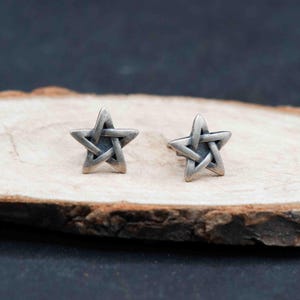 Sterling Silver Star Earrings Star Stud Earrings Mens Womens Gothic Jewellery Gift