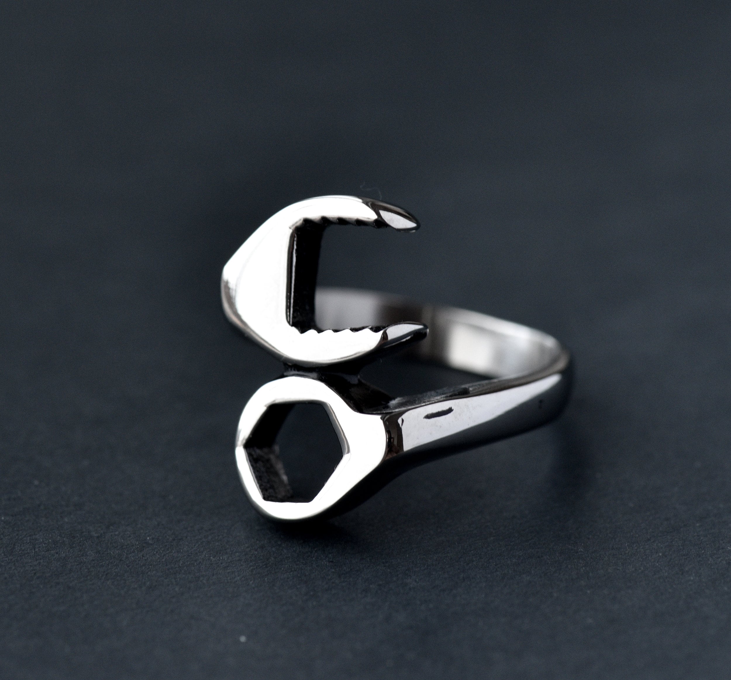Stainless Steel Wrench Ring Statement Ring Mens Ring Punk