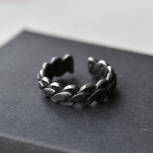 Edelstahl Ring Herren Twist Ring Herren Band Ring Silber Punk Schmuck Geschenk von Dunklen Traum Schmuck