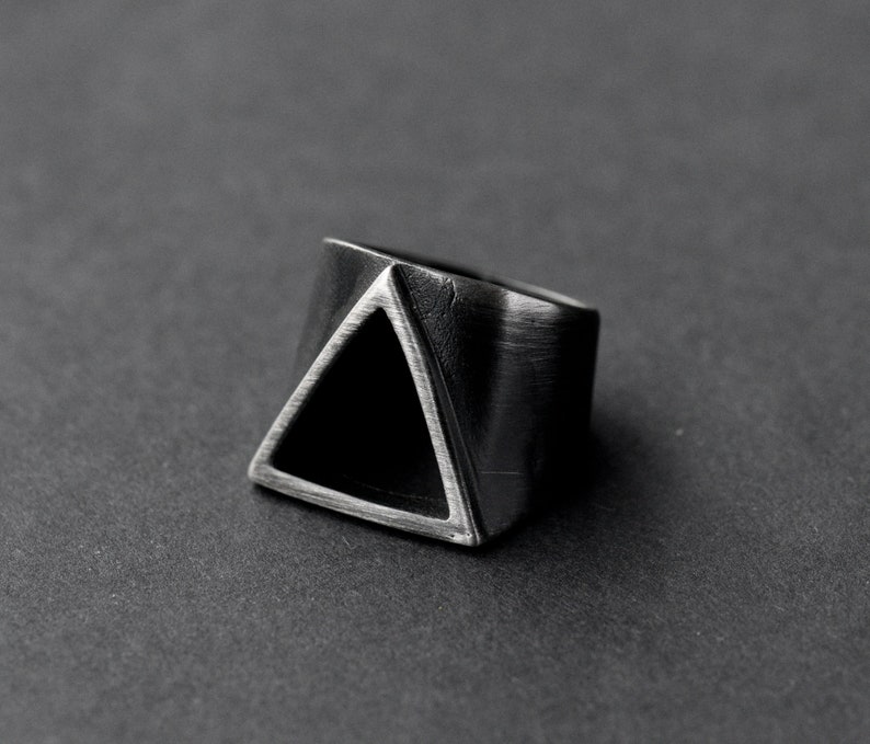 Stainless Steel Triangle Ring: Geometric Punk Jewelry - Etsy