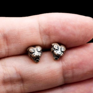 Oxidised Sterling Silver Black Panther Earrings Stud Earrings Mens Womens Punk Gothic Jewellery Gift by Dark Edge Studio