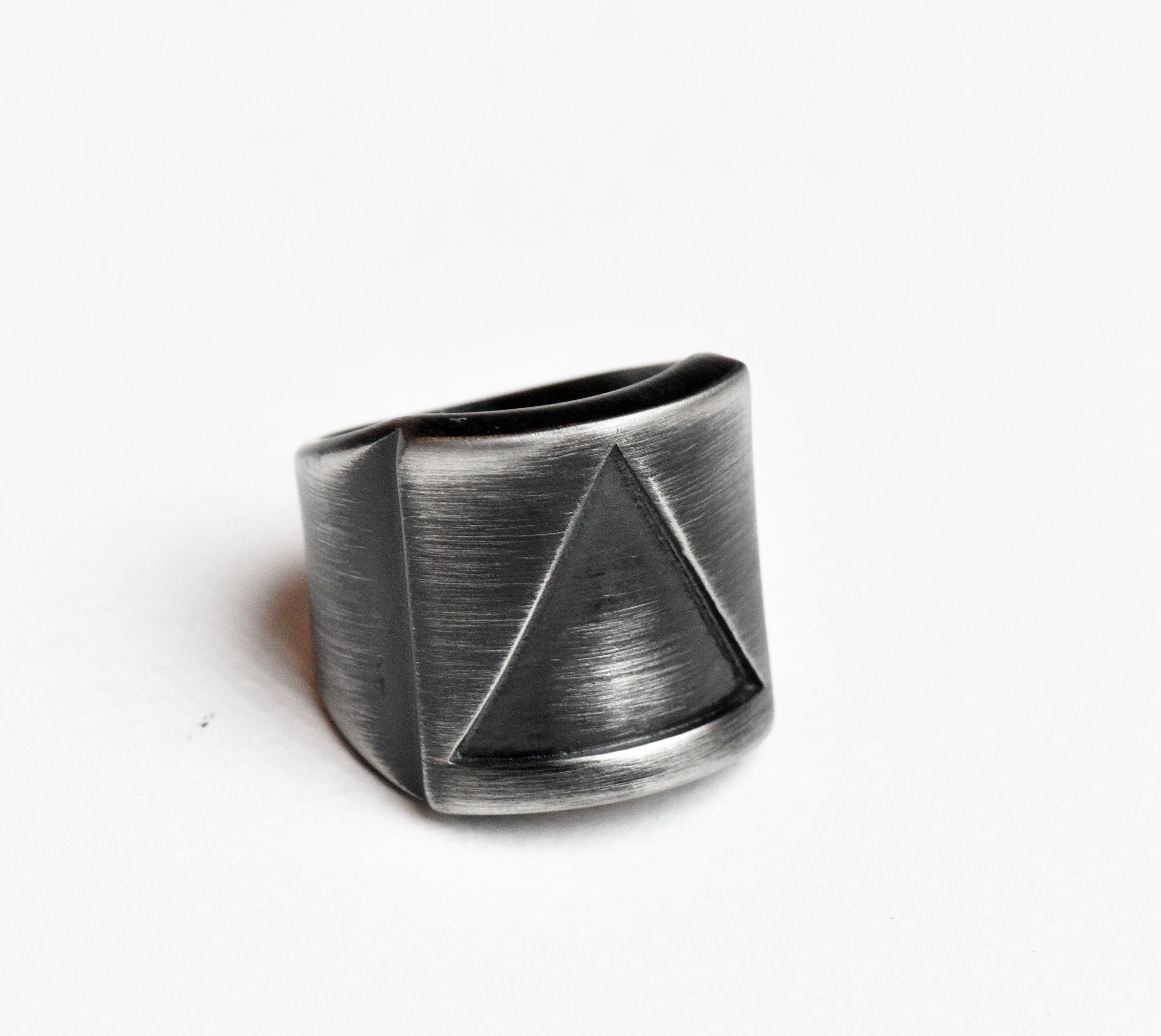 Triangle Men Rings Stainless Steel Triangle Ring, Mens Geometry Punk Jewelry - Etsy