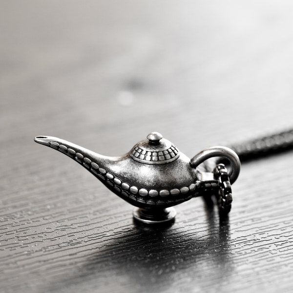 Stainless steel necklace Aladdin lamp necklace pendant necklace Mens necklace Punk gift by Dark Dream Jewellery