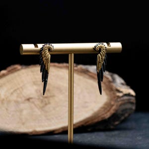 Sterling Silver Angel Wing Stud Earrings, Feather Jewelry image 3