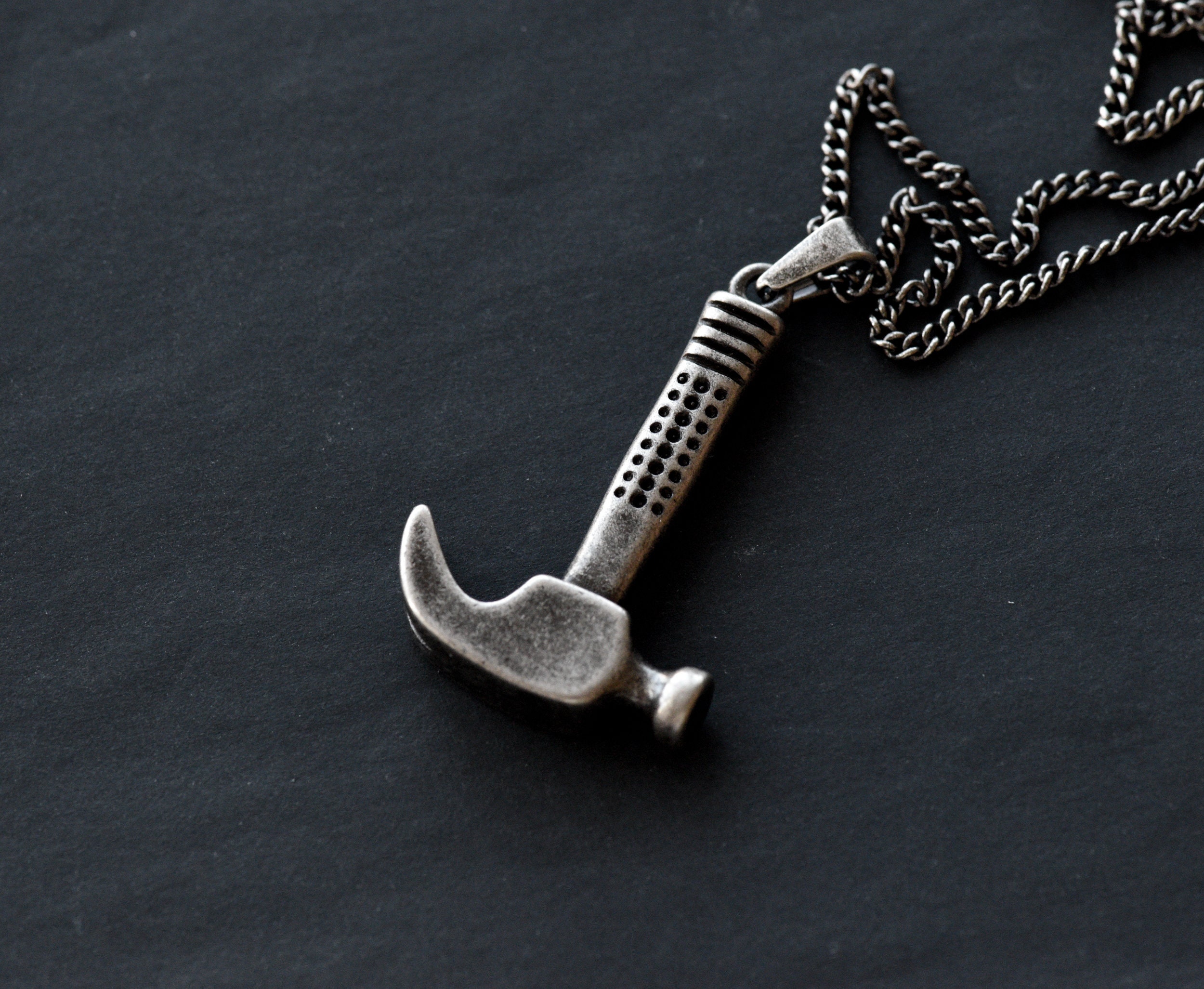 Stainless Steel Necklace Hammer Necklace Mens Necklace