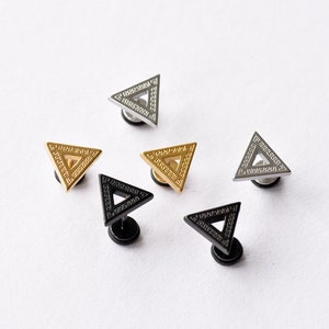 Stainless steel earrings screw back earring viking earrings geometric triangle earrings Mens earrings Punk gift by Dark Dream