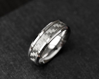 Stainless Steel ring mens silver check band ring mens band ring silver Punk Jewellery Gift By Dark Dream Jewellery